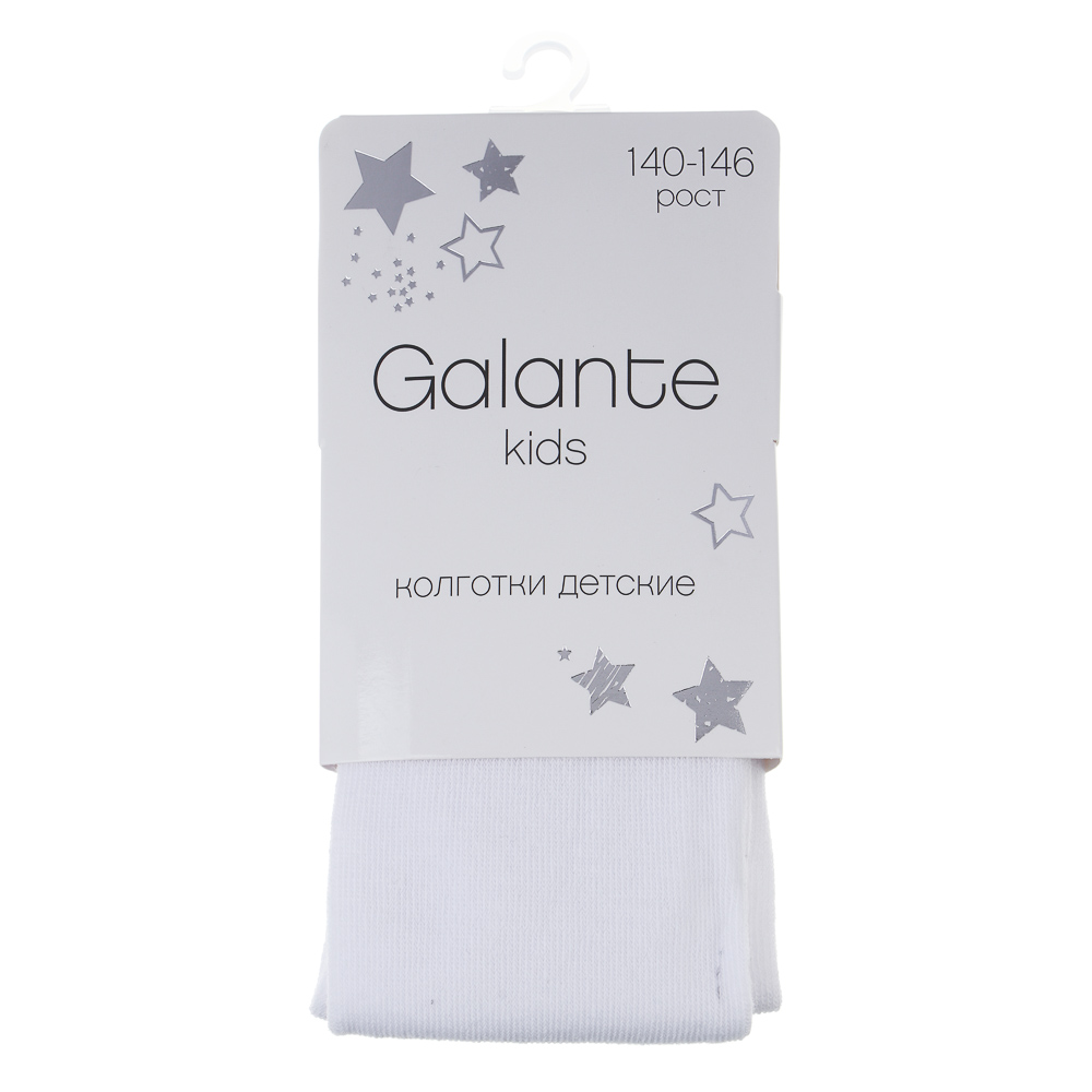 GALANTE Колготки детские, р.140-146, 80% хлопок, 15% полиамид, 5% спандекс, белый - #3