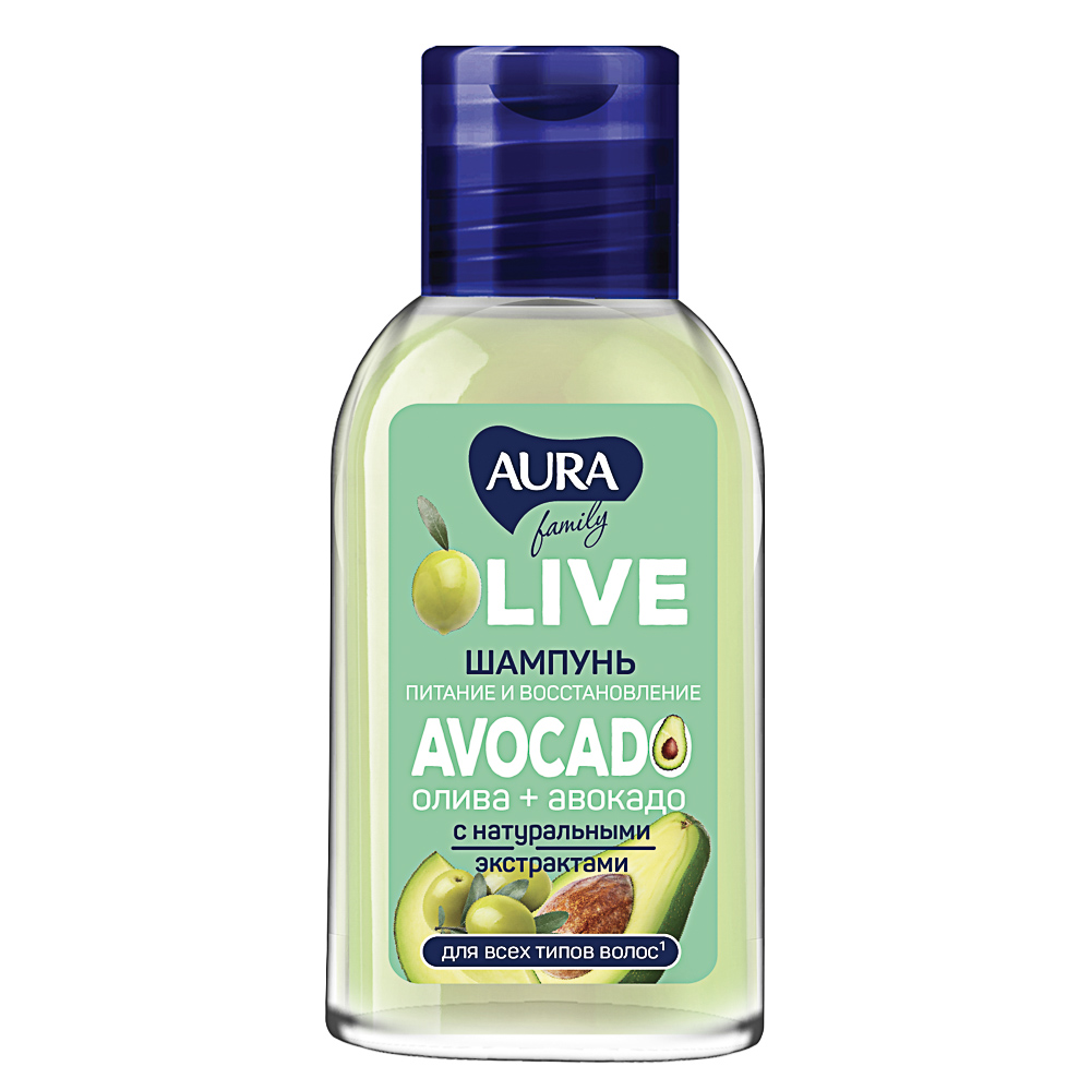 Шампунь AURA Family олива + авокадо, 50 мл - #1