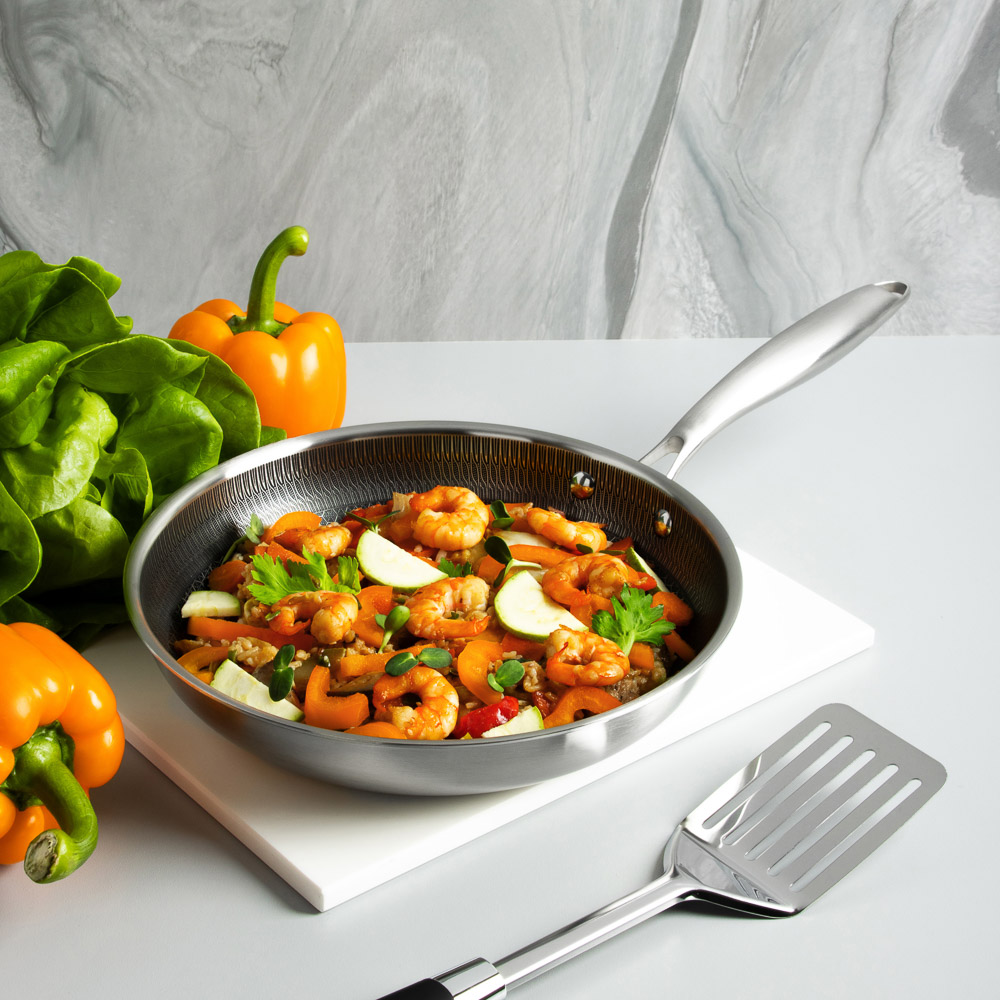 SATOSHI Савона Сковорода Triply 3-х слойная 26х5,0см, нерж.сталь 18/10, антиприг.покр. "соты", инд - #10