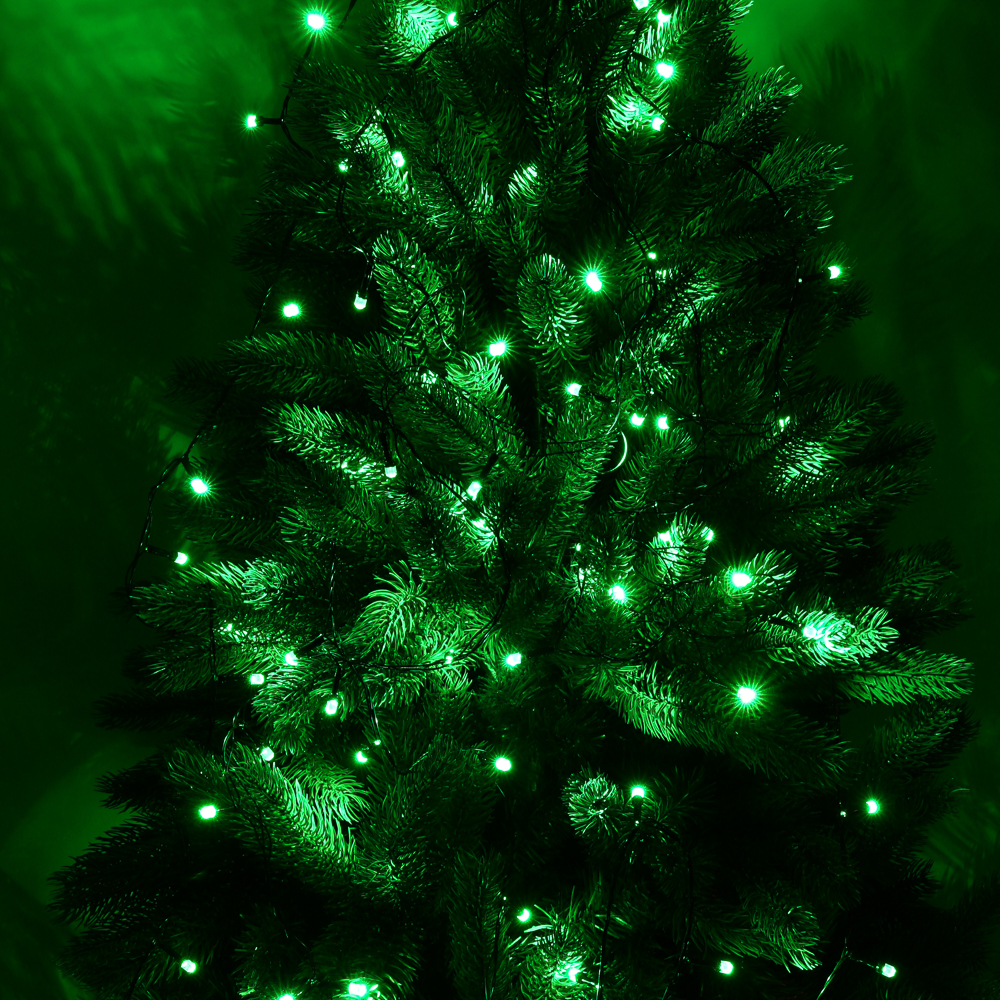 СНОУ БУМ Гирлянда эл. вьюн 10м, 100LED, зеленый, 8 режимов, ПВХ черный, 220В - #9