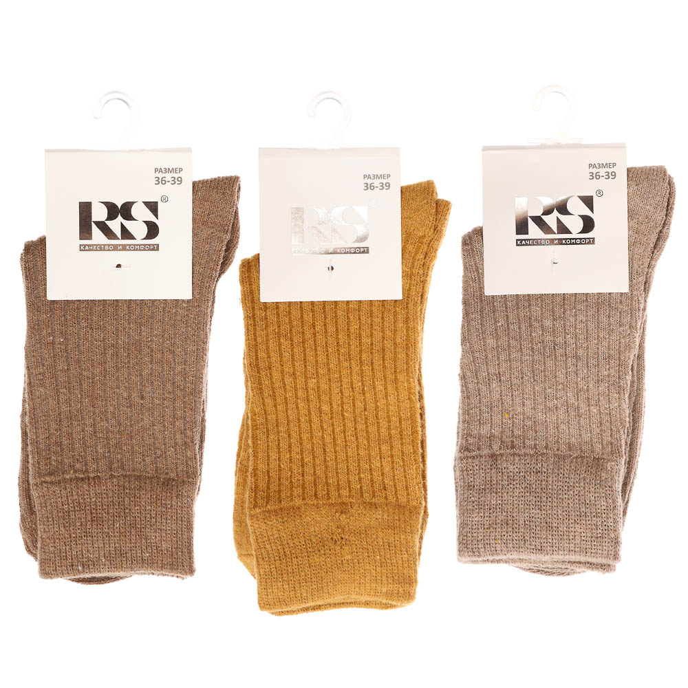 Носки женские "полушерсть" в рубчик, 65% полушерсть, 15% акрил, 10% спандекс, 10% эл, р. 36-39, rib1 - #6