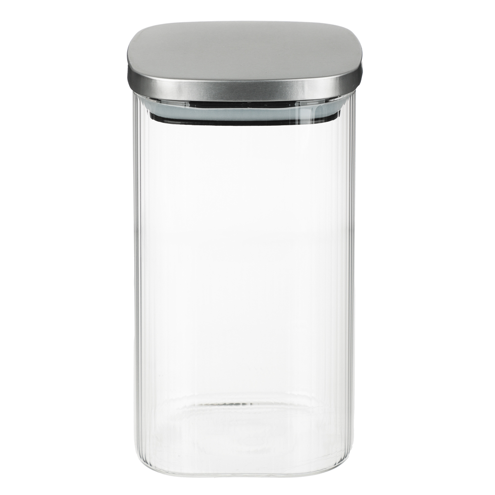 VETTA Рельеф Банка для хранения с металлической крышкой 1400мл, 18х10см, стекло - #3