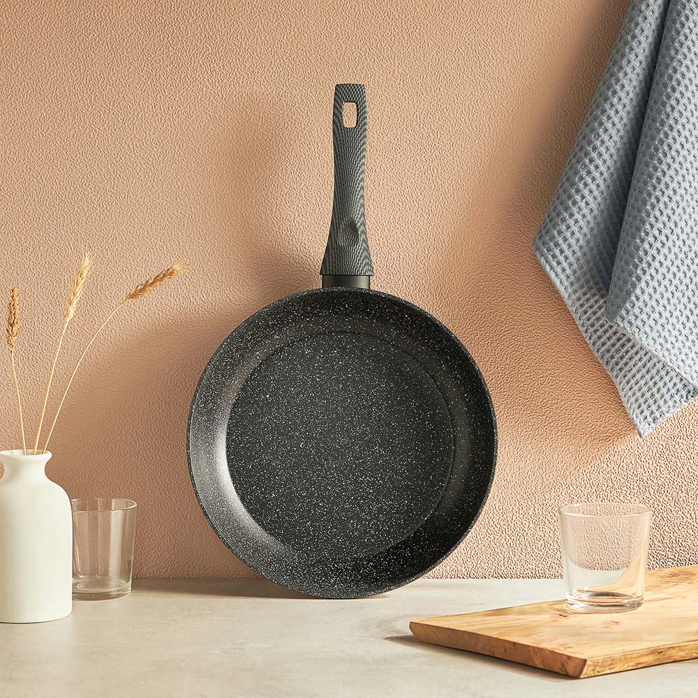 SATOSHI Карбон Сковорода литая d28см, антипригарное покрытие Мрамор, индукция - #9