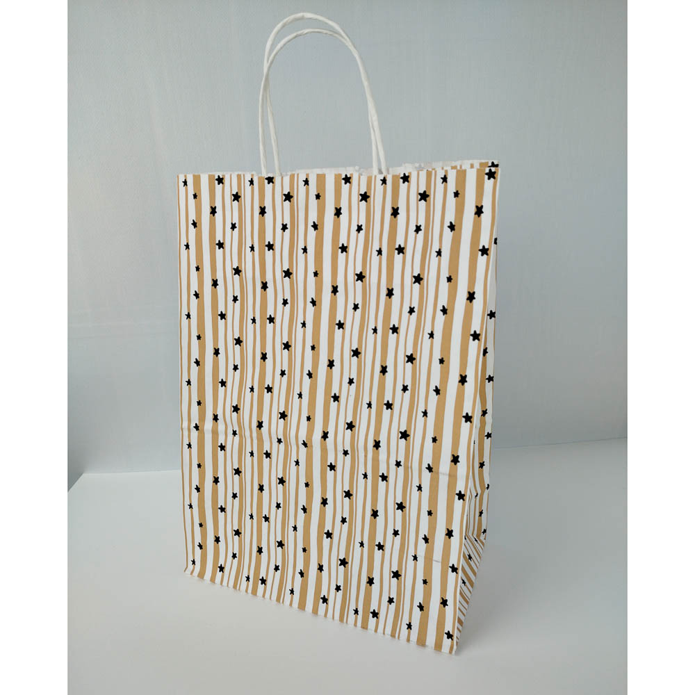 Пакет подарочный с кручеными ручками белый 26x15x36 см, "Fantasy" внутри белый - #1