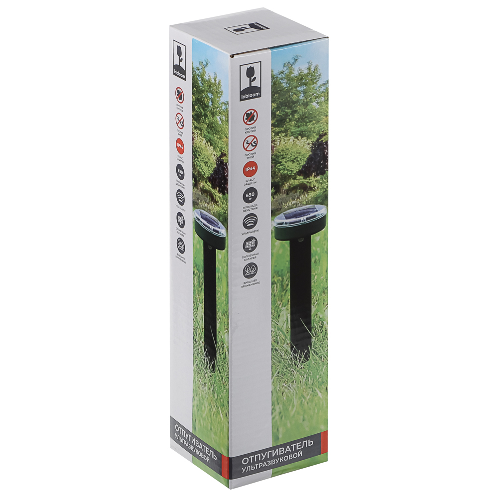INBLOOM Отпугиватель кротов ультразвуковой 250х60x60мм, на солн.батарее 2V/30mA, IP44, 650м2 - #4