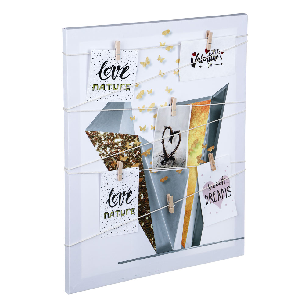 Фоторамка для фотографий на прищепках, 40х50 см, дерево - #2