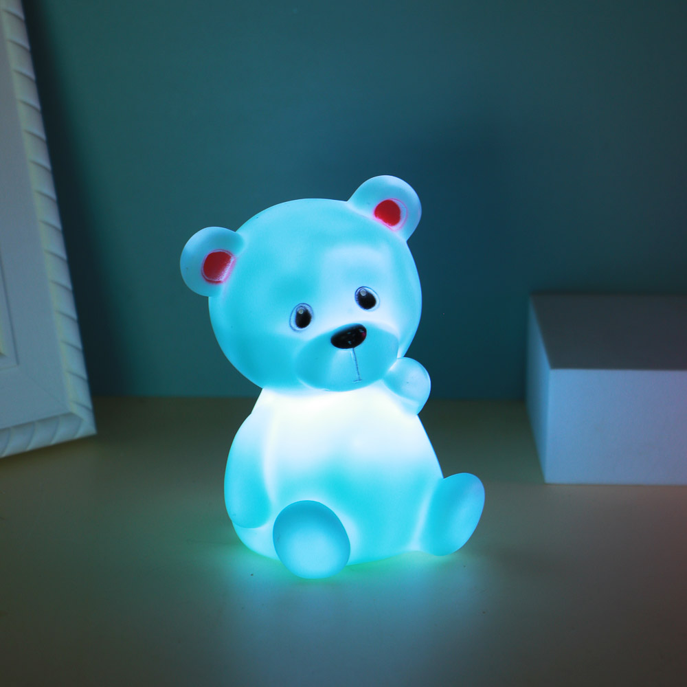 Светильник LED на батарейках "Мишка", ПВХ, 12,5х8х8,5 см, 2 цвета - #6