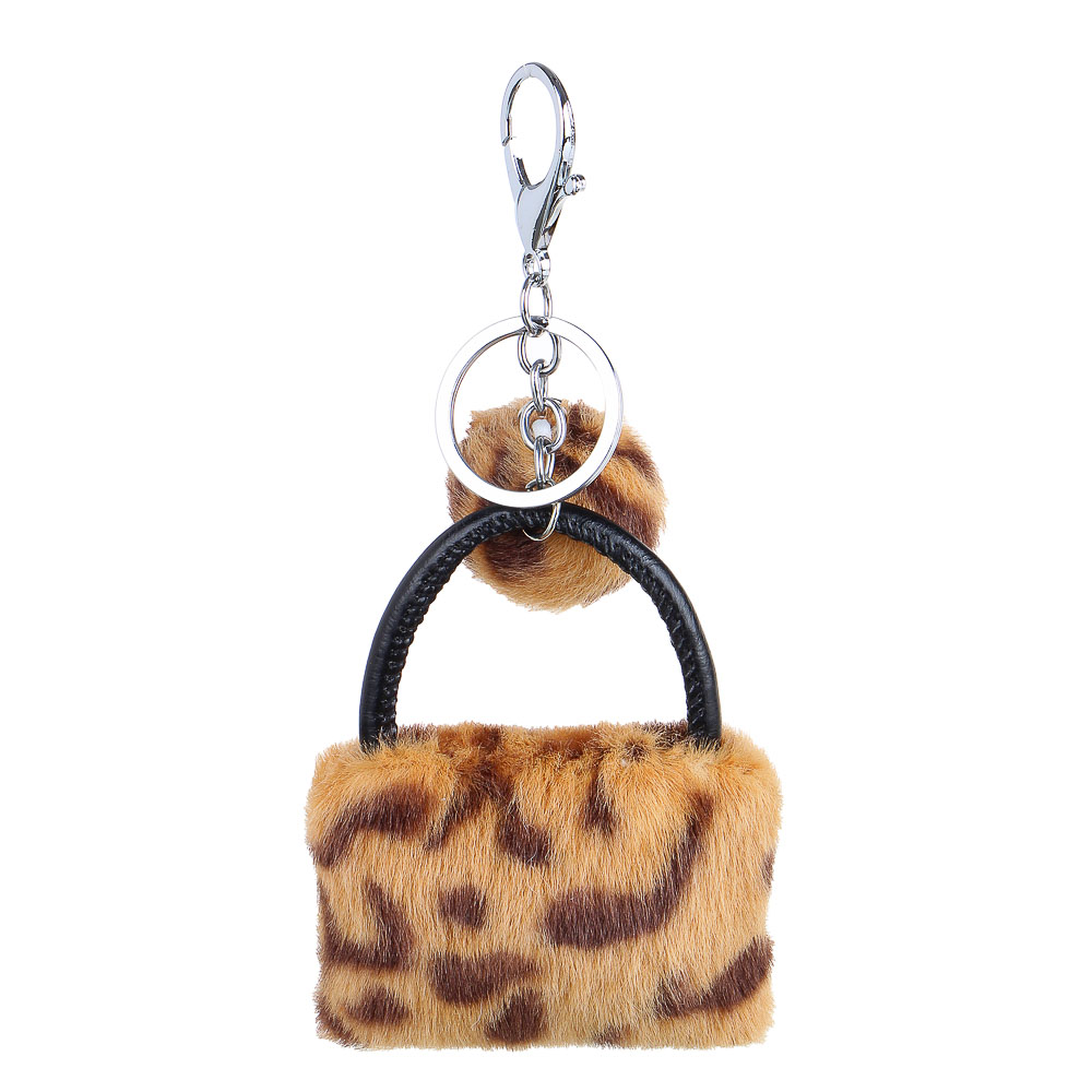 Брелок, 6x8см, в форме сумочки, плюш, металлический карабин, 4 цвета - #4