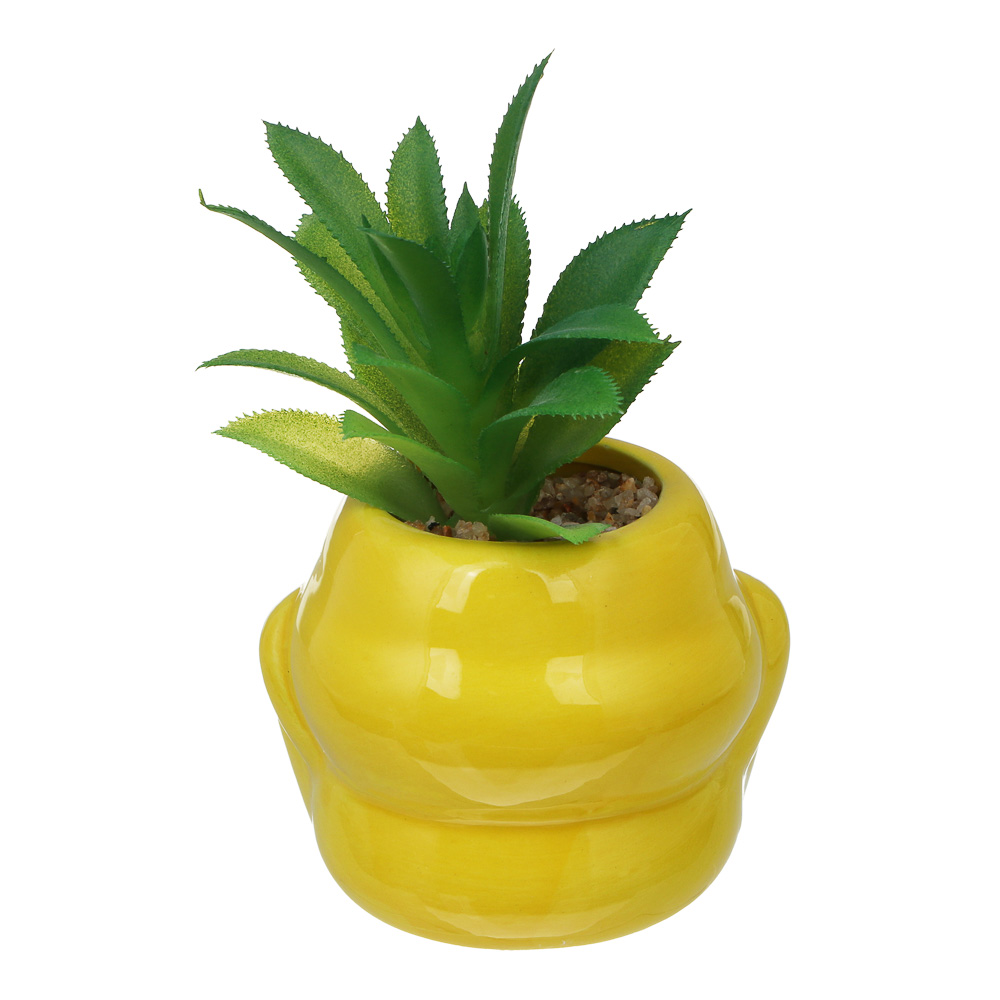 Суккулент искусственный в кашпо, 9х13-16,5 см, керамика, пластик, 2 дизайна - #6