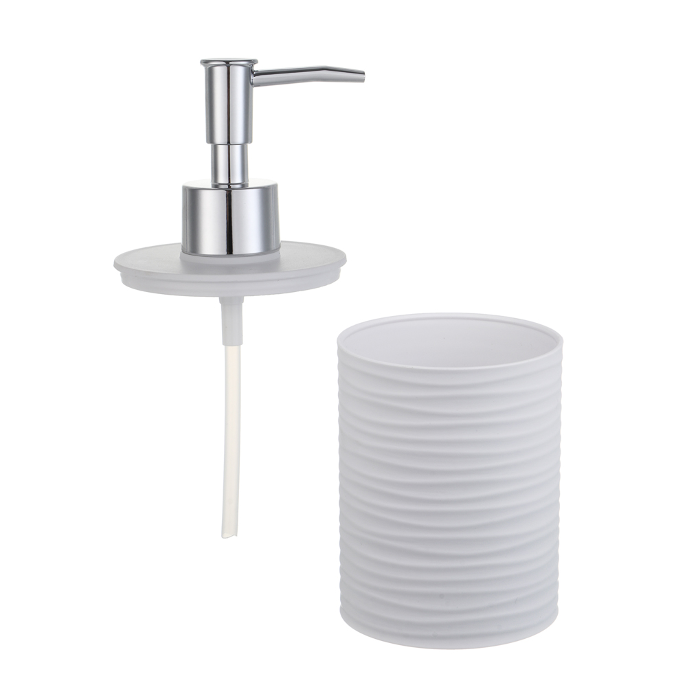 Диспенсер для жидкого мыла тм VETTA Тренто, 250мл, пластик, PP+ABS, белый, 7,5х7,5х16,5см - #4