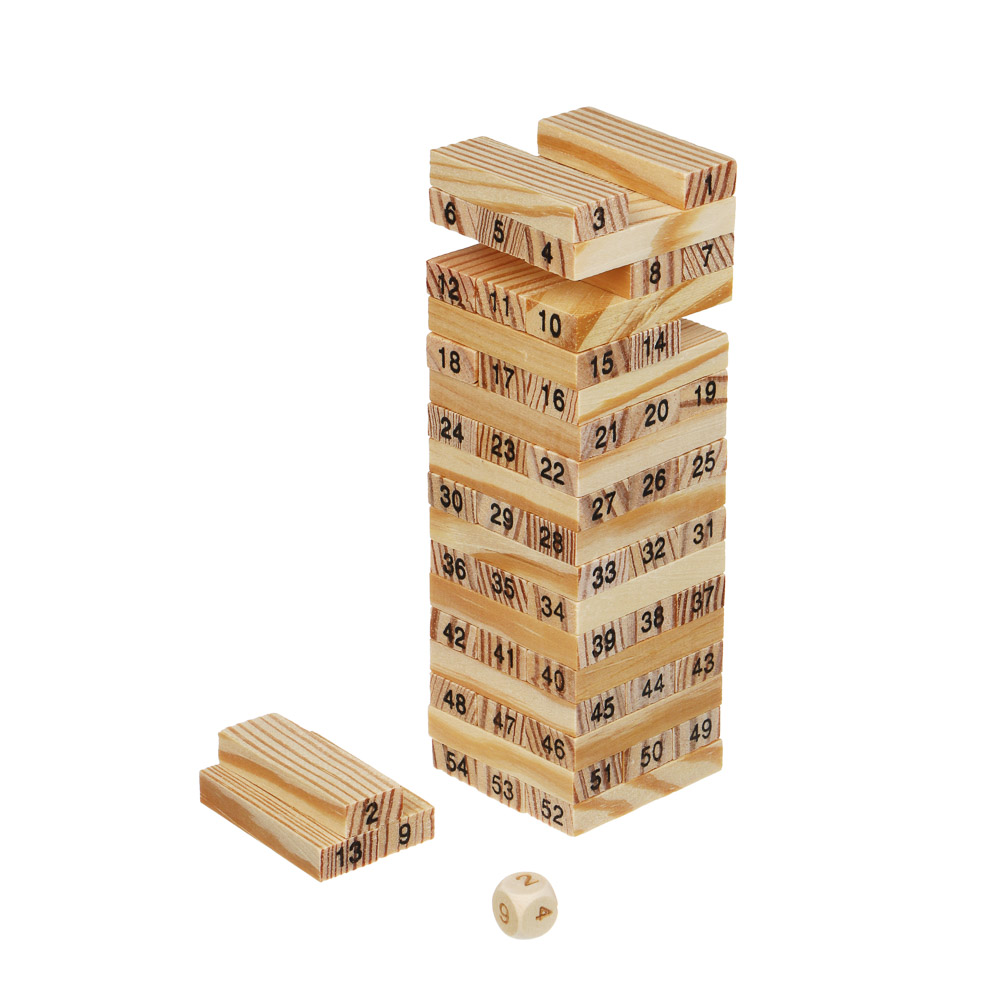 ИГРОЛЕНД Настольная игра "Падающая башня", дерево, 5,5х5,5х18,5см - #2