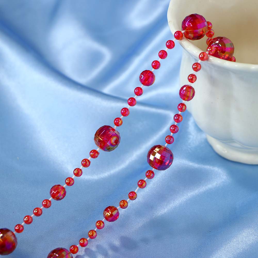 СНОУ БУМ Бусы декоративные 1,4x270 см, красный, 26-474 - #6