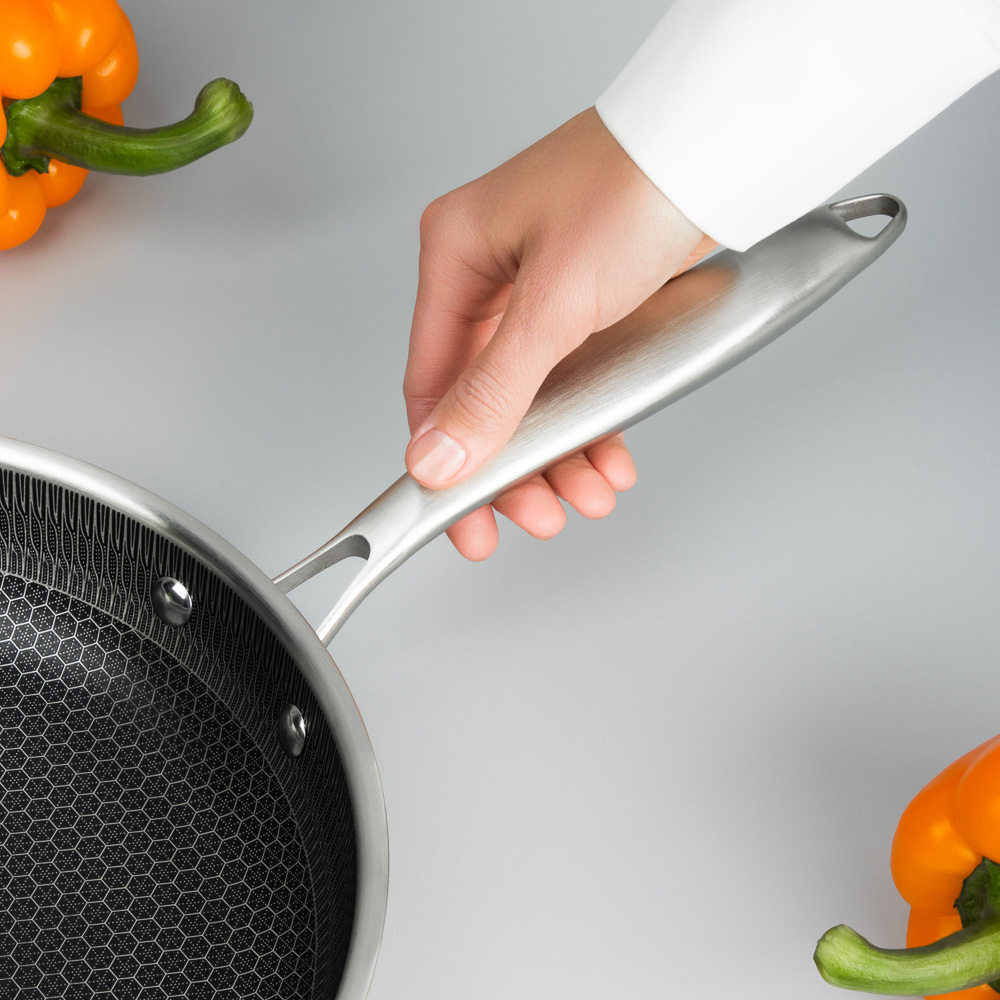 SATOSHI Савона Сковорода Triply 3-х слойная 28х5,3см, нерж.сталь 18/10, антиприг.покр. "соты", инд - #15