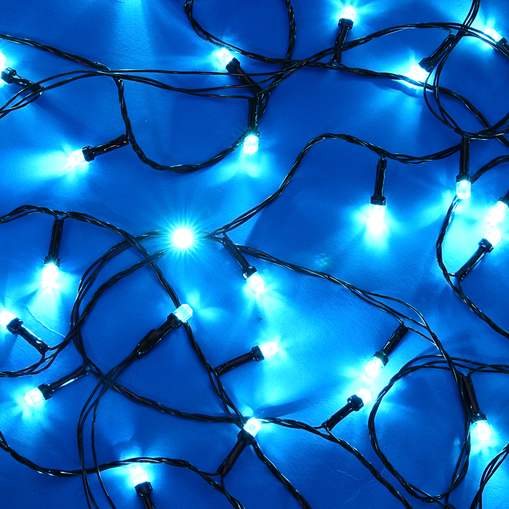 СНОУ БУМ Гирлянда эл. вьюн 20м, 200LED, аква, 8 режимов, ПВХ черный, 220В - #1
