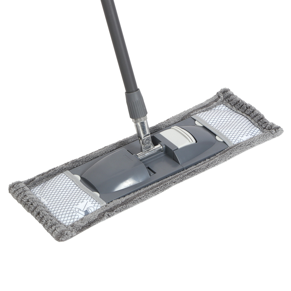 Швабра со сменной насадкой тм VETTA Премиум Грей, телеск. ручка 83-126см, микрофибра 44x15см - #5