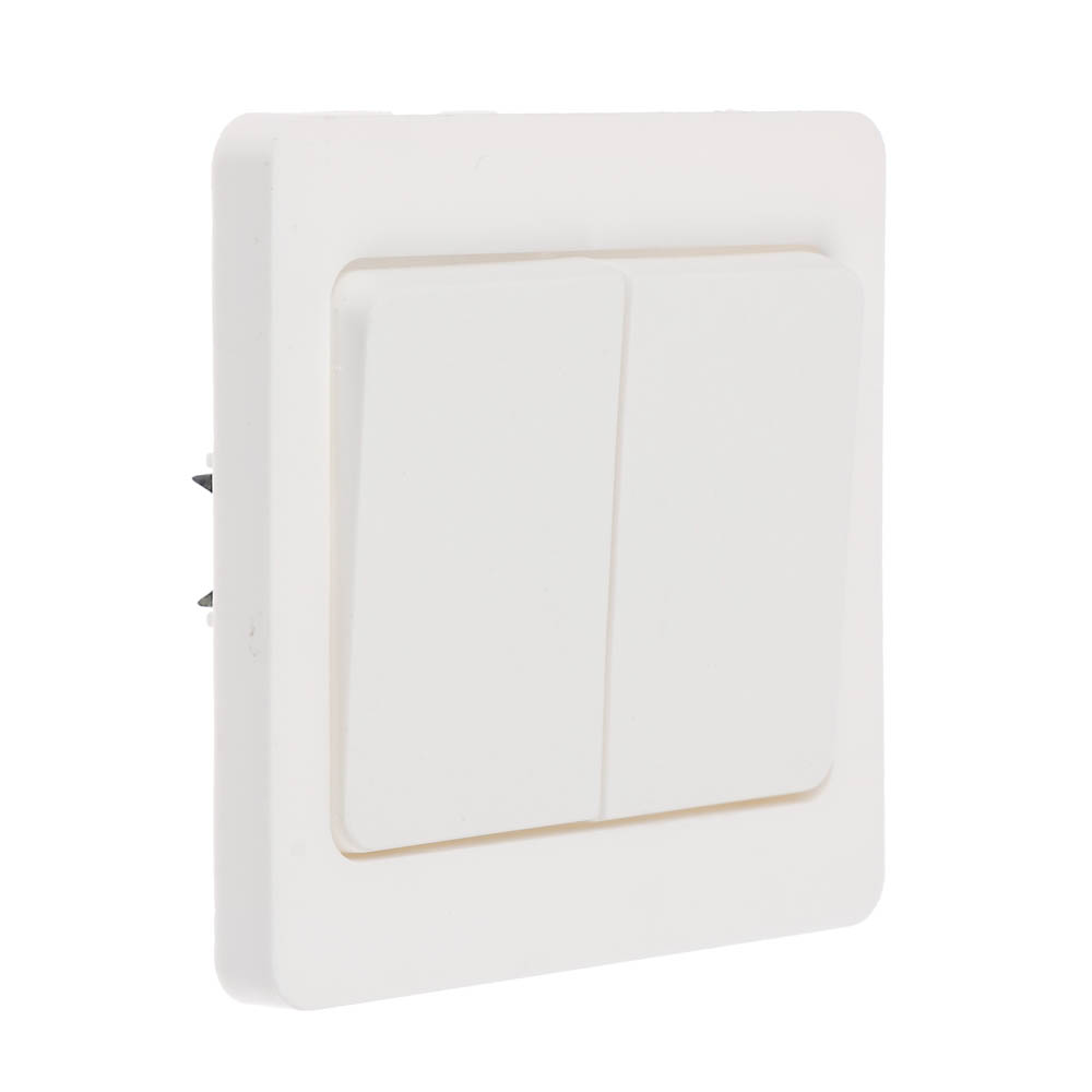 Выключатель двухклавишный скрытой установки Intro Style, 10А-250В, IP20, СУ,7-104-01, белый - #1