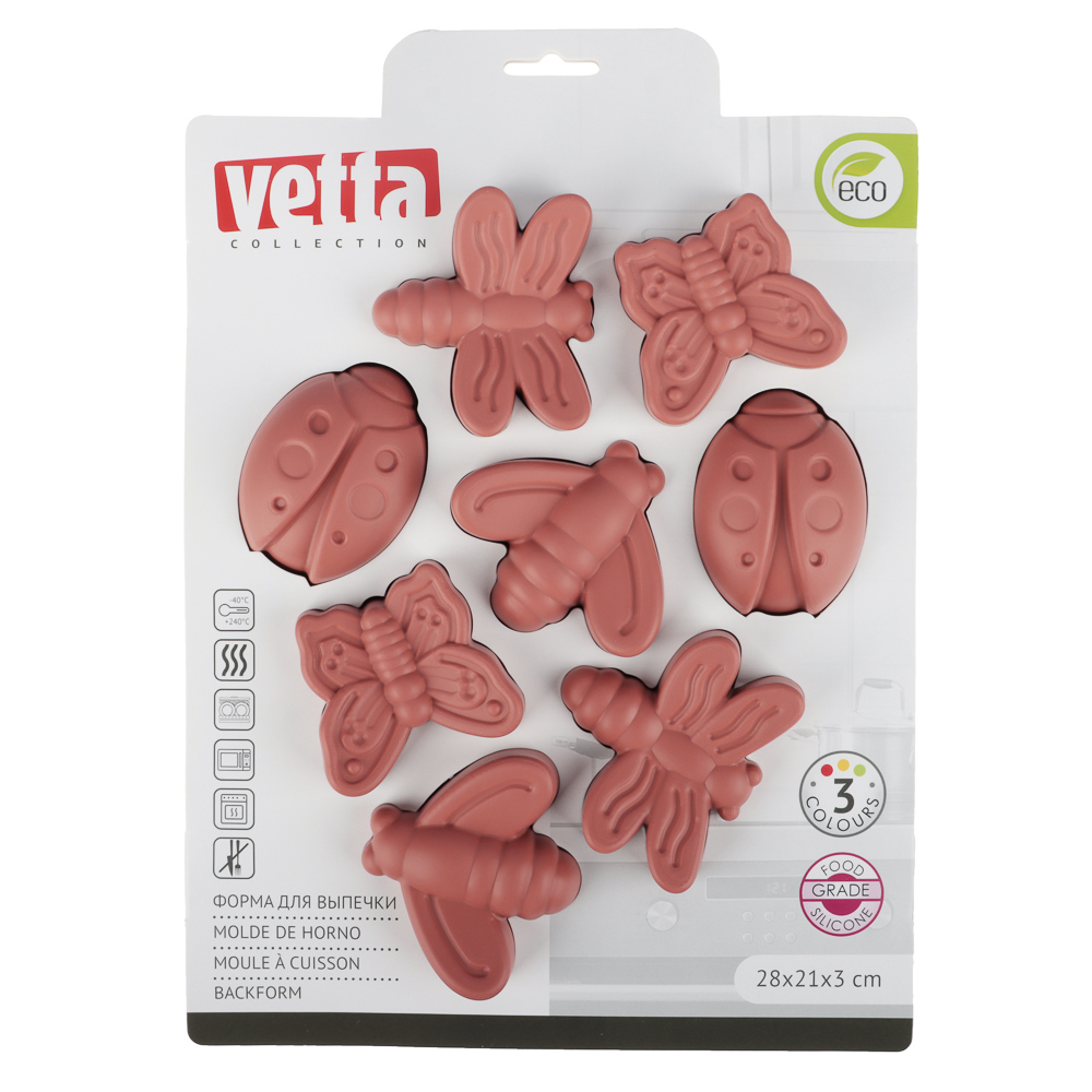 VETTA Форма силиконовая 8 ячеек, 28х21х3см, "Пчелка", 3 цвета - #7