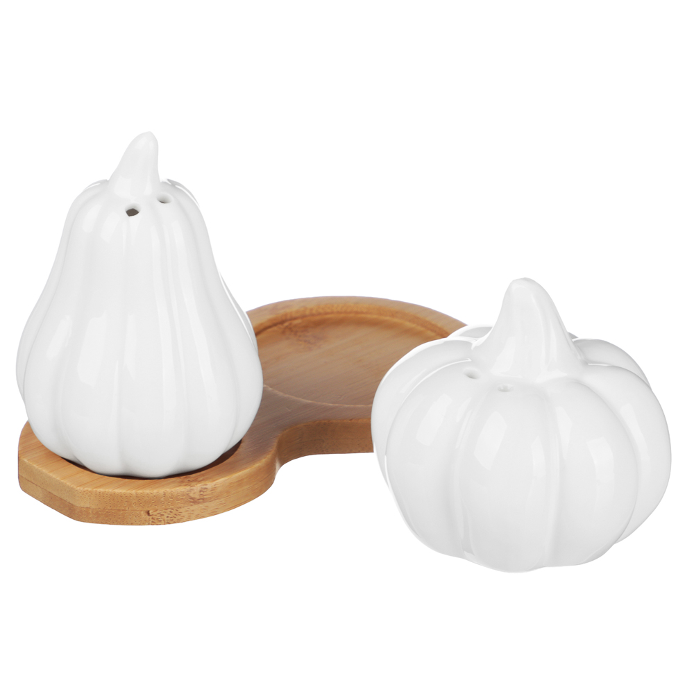 Набор для специй Тыквы тм MILLIMI, 80мл + 70мл, фарфор, бамбук - #4