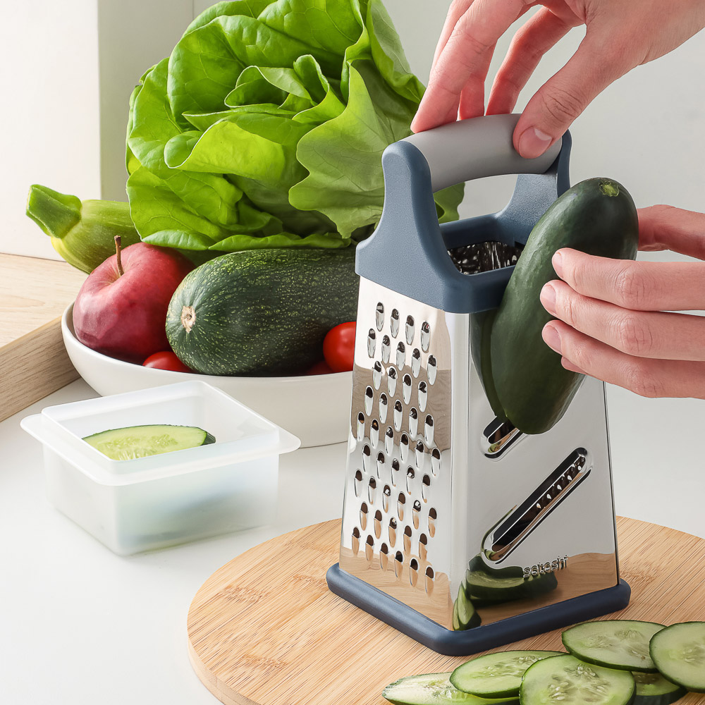 SATOSHI Ривьера Терка 4-х сторонняя с контейнером 20см, нерж. Сталь - #14