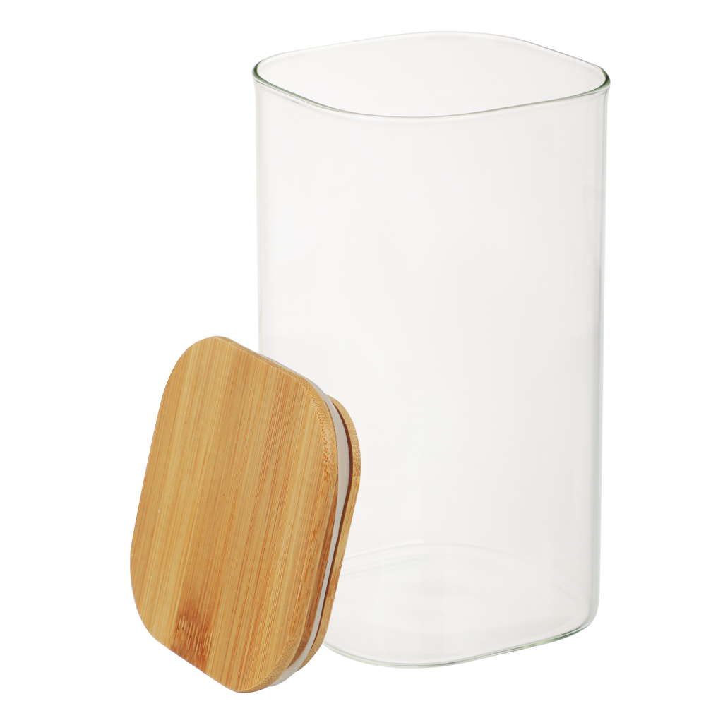 VETTA ЭКО Вуд Банка для хранения 1300мл, 18,5х10х10см, стекло, бамбук - #5