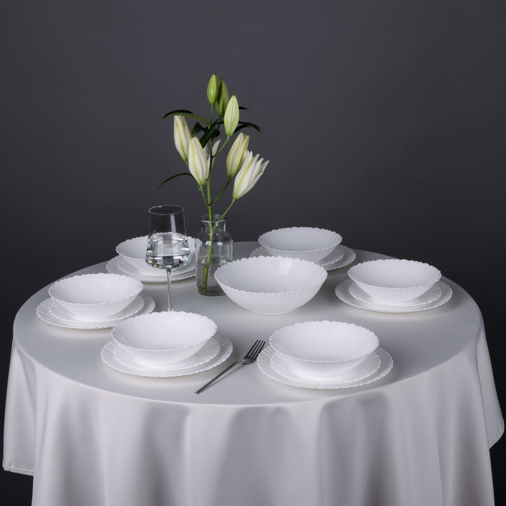 MILLIMI Бьянко Плюс Набор столовой посуды 19 пр., опаловое стекло - #8