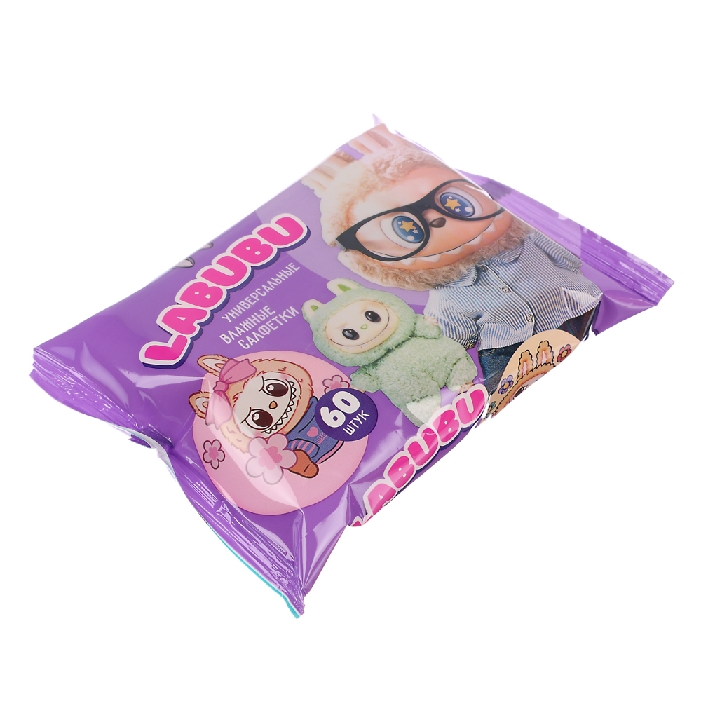 Салфетки влажные Labubu универсальные Mix, 60шт - #3