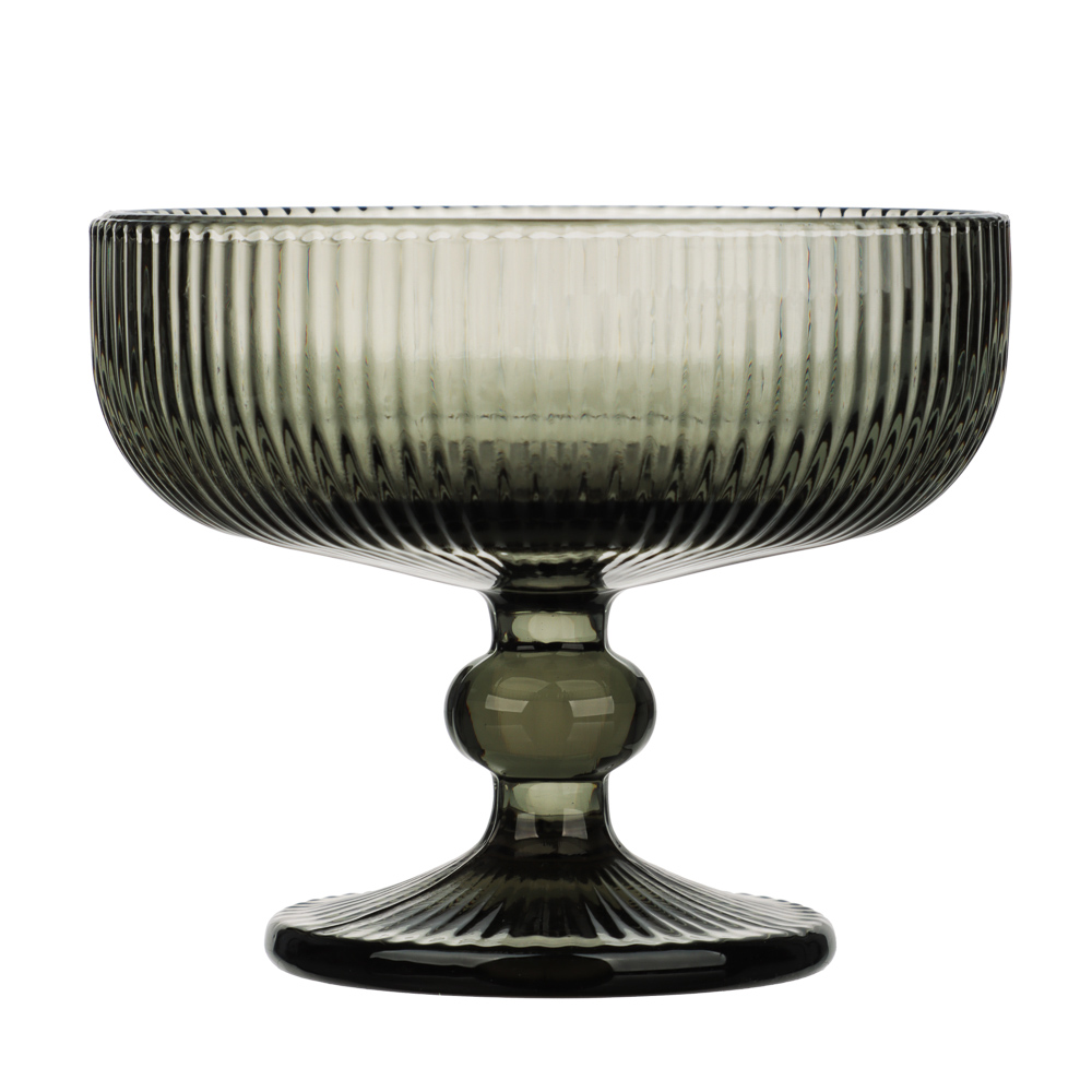 MILLIMI Бокал-креманка Грея, 250мл, стекло, серый, рифленый - #1