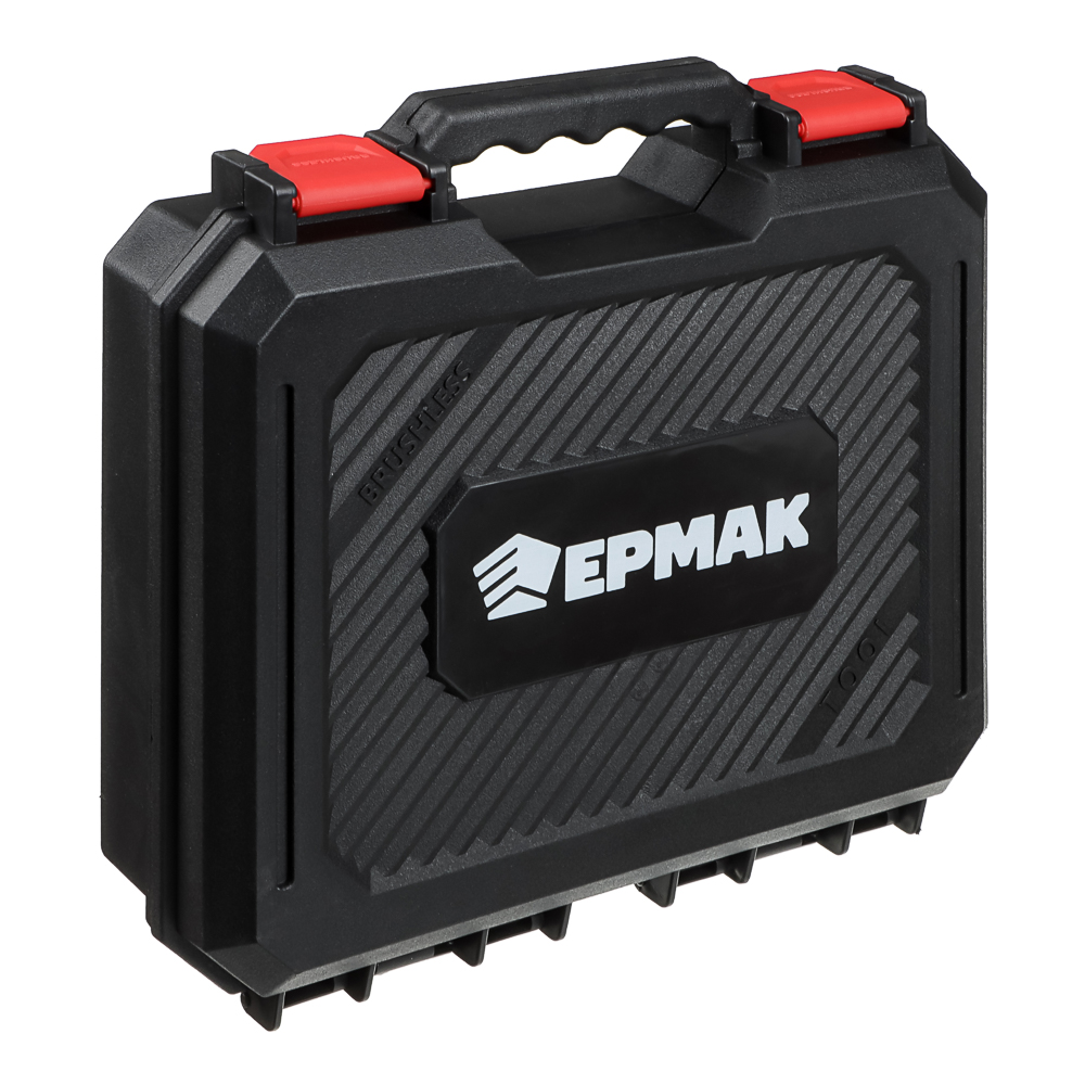 Дрель-Шуруповерт, тм ЕРМАК, аккумуляторная бесщеточная, в кейсе, 2 АКБ, 18в/2А, короткий корпус - #12