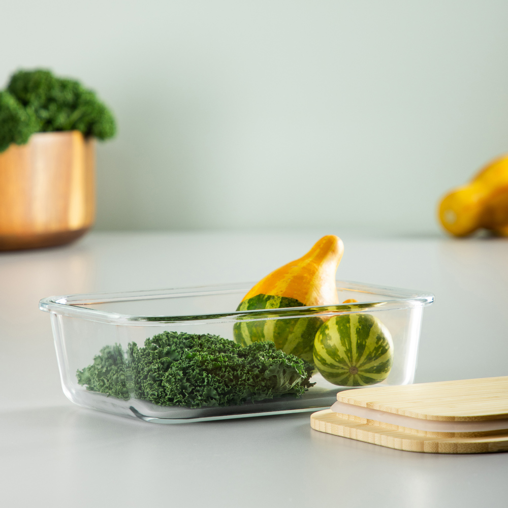 VETTA Контейнер для продуктов 1000мл, крышка бамбук, жаропрочное стекло - #11