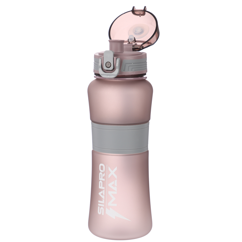 SILAPRO MAX Бутылка спортивная с замком, ELDERBERRY-ULTIMATE GREY, 600мл, РС, силикон - #3