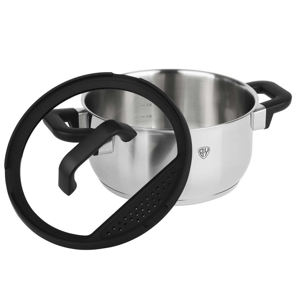 BY COLLECTION Inta Набор посуды кухонной 7пр, кастрюли 5л; 3л; ковш 1,5л; сковорода 24см, нерж.сталь - #6