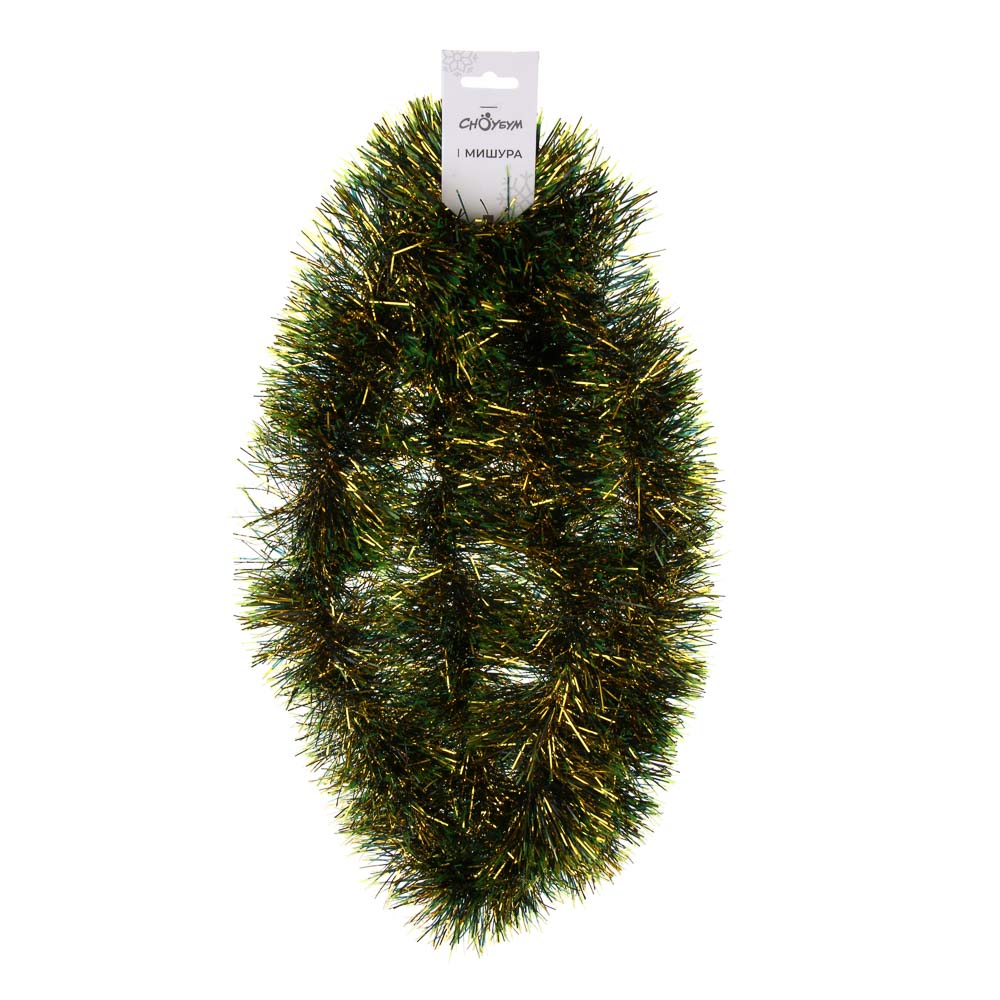 СНОУ БУМ Мишура 11x200см, ПЭТ, зеленая с золотом, 26-323 - #3