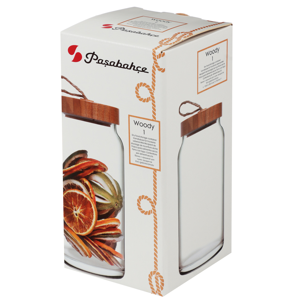 PASABAHCE Вуди Банка стеклянная с бамбуковой крышкой 1130мл, инд. упаковка, 43593B - #6