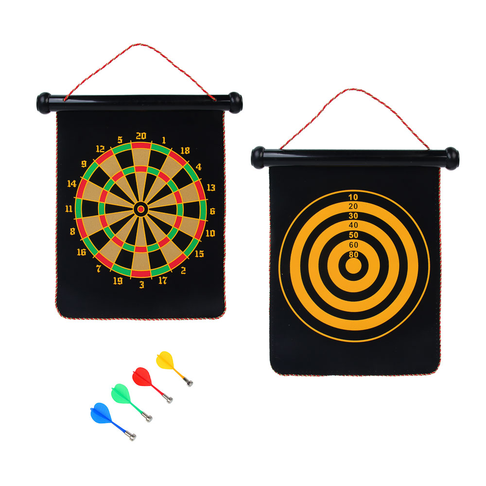 Дартс магнитный, 4 дротика, 35х28см, пластик, текстиль, магнит - #1