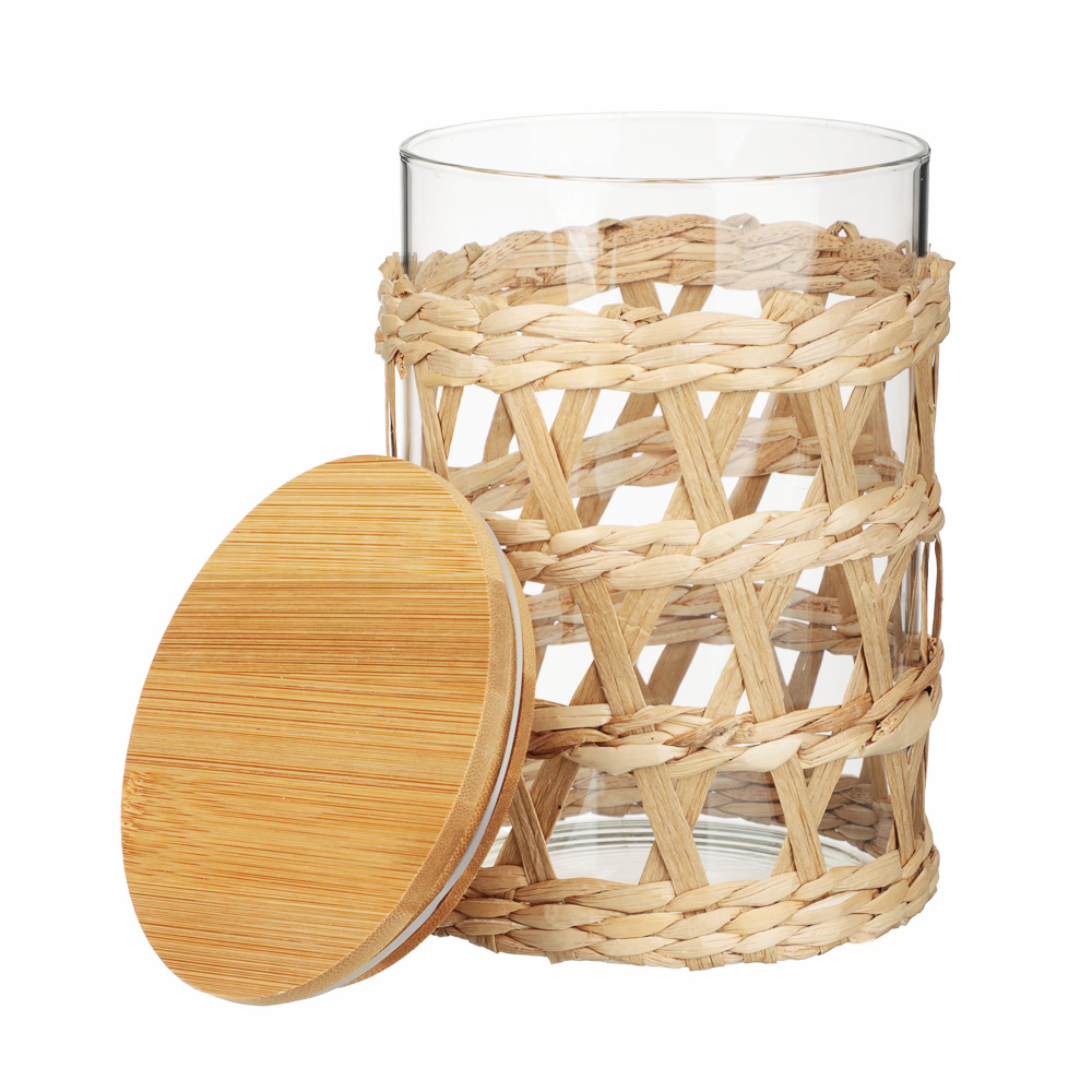 VETTA ЭКО Жгут Банка для хранения 1100мл, 16х11см, стекло, бамбук - #4