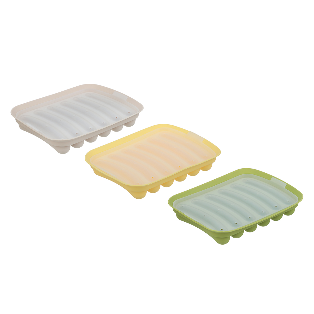 VETTA Форма для выпечки с крышкой 17х13см для сосисок, колбасок, кебабов, силикон, 3 цвета - #1