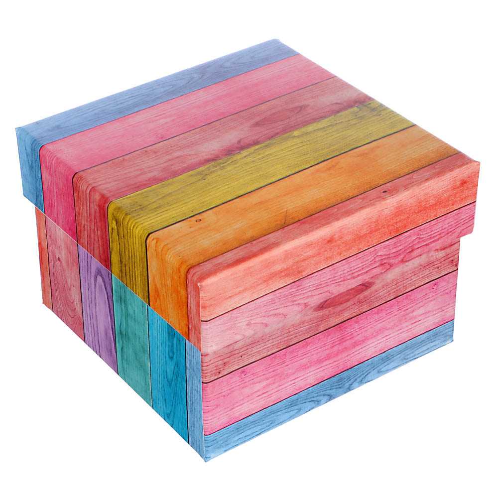 Набор квадратных коробок 5 в 1 "Кантри" (12x12x9 - 6x6x3 см) ПП-3353, бумага - #3