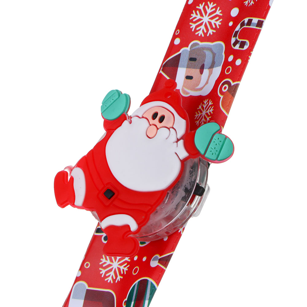 СНОУ БУМ Новогодний браслет клик-клак с подсветкой LED, 22см, пластик, 3хAG3, 1 режим, ассорт. диз. - #7