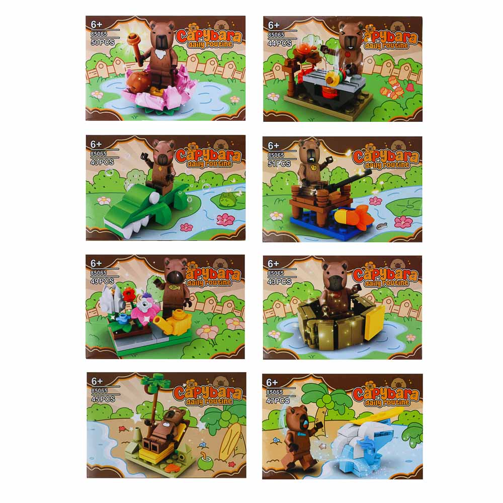 ИГРОЛЕНД Конструктор "Мир Капибарчиков", 14,5х4х9,5 см, ABS, 6 видов - #2