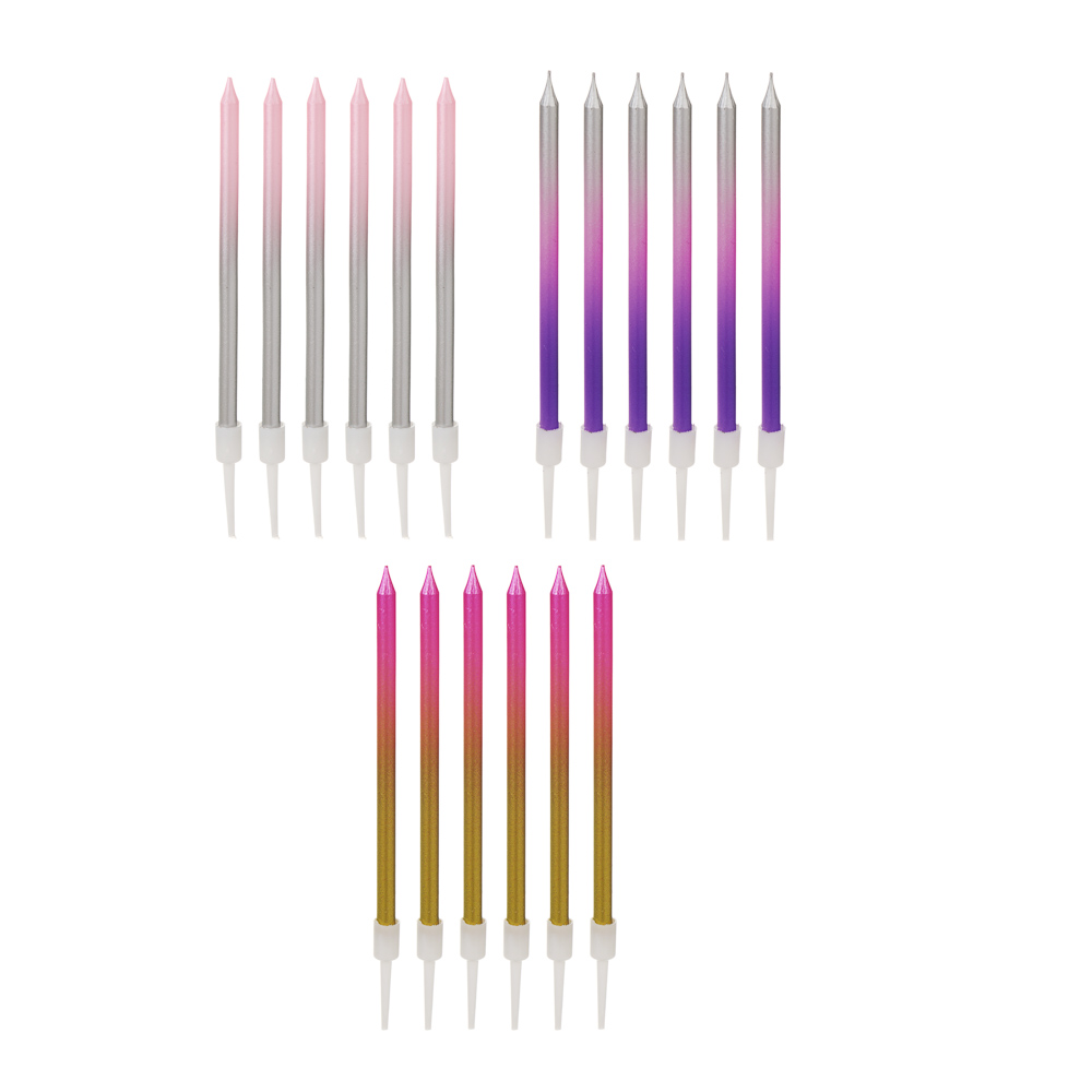 Набор свечей для торта тм Fntastic, 12 см, 6 шт, парафин, 3 вида - #1