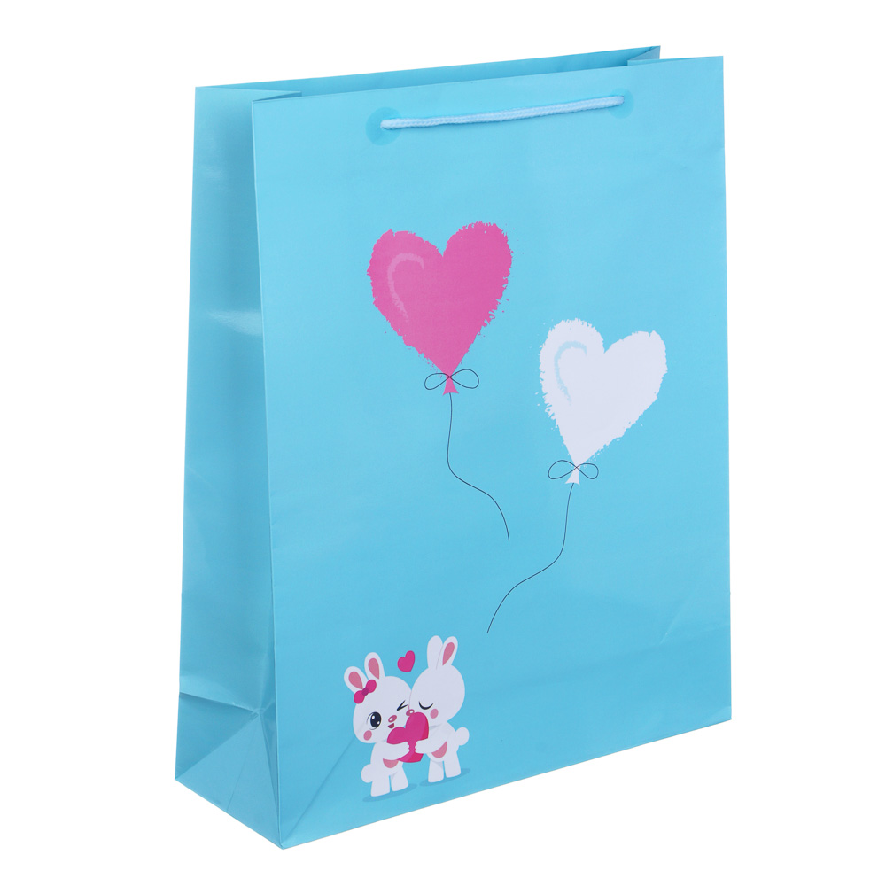 Пакет подарочный бумажный, 26x32x9 см, 128 гр, 4 дизайна, Зайка - #2