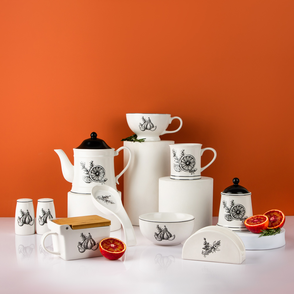 MILLIMI Китчен Банка для соли, 300мл, 15,5х9х7,5см, керамика, бамбук - #12