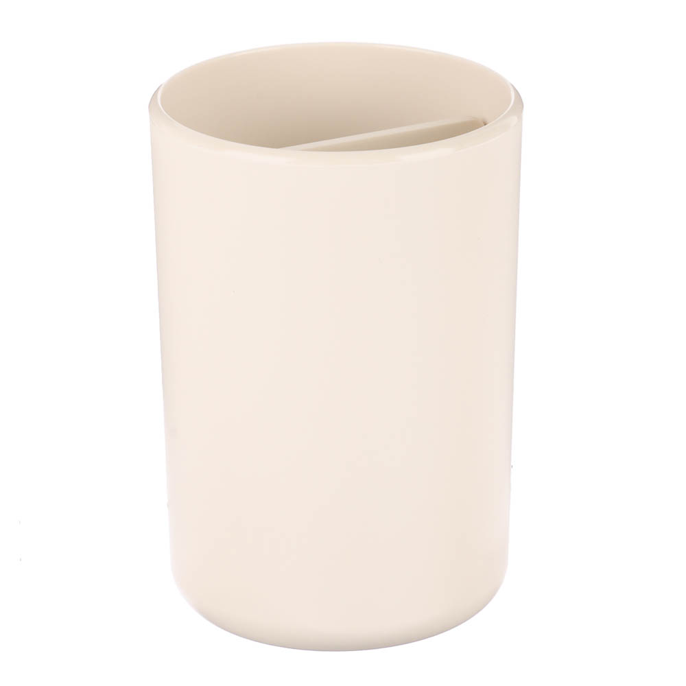 Стакан для зубных щеток Flux, 250мл, бежевый, 7,5х7,5х11см - #1