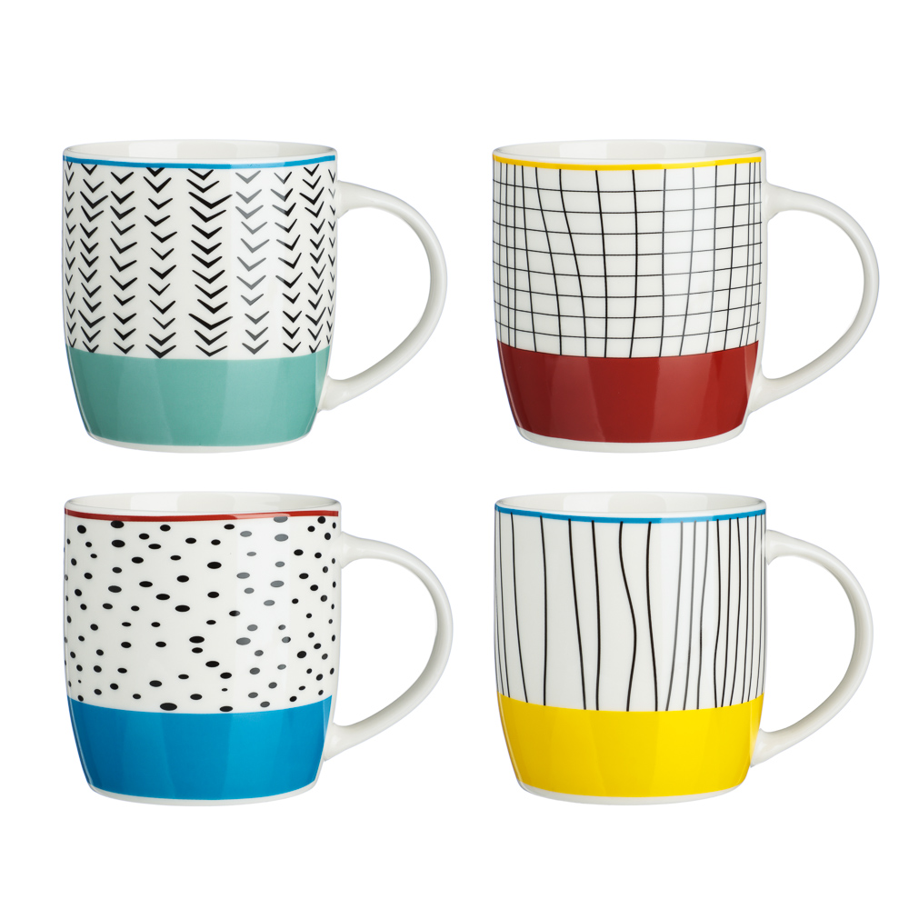 MILLIMI Кружка Штрихи, 350мл, фарфор, 4 дизайна - #1