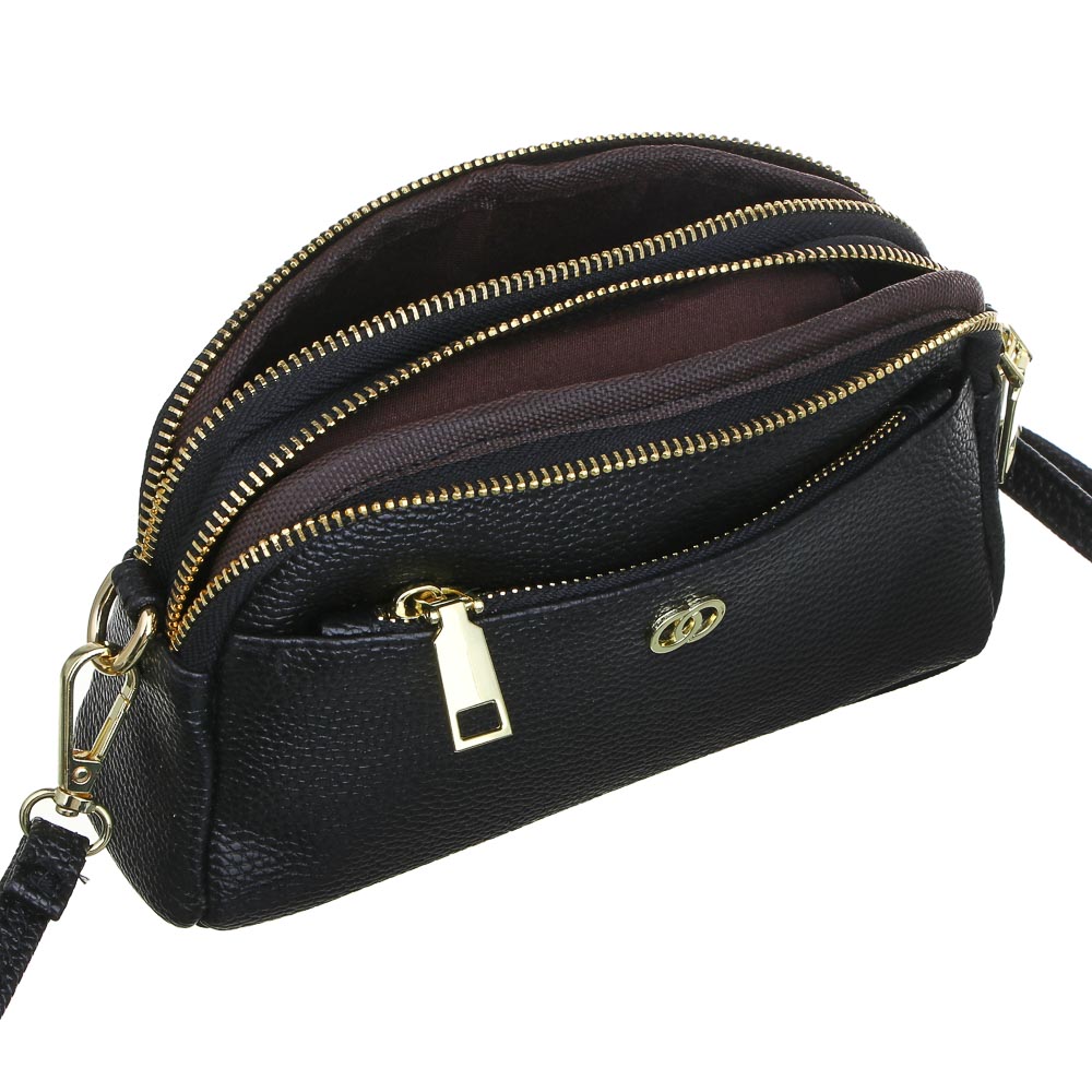 Сумка кроссбоди c 2-мя отделениями на длинном ремне тм ЮL,ПУ, 19х11,5х4,5см, 2 цвета, КЖС24-25 - #3