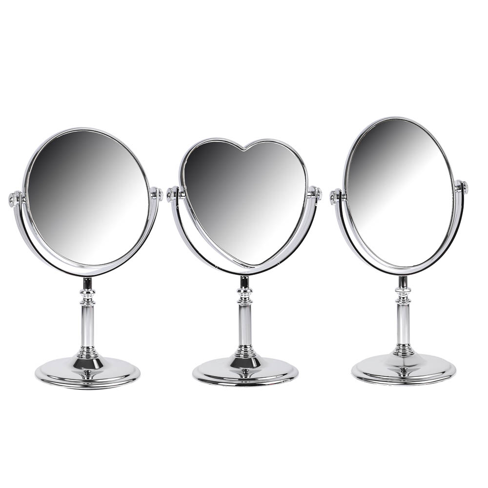 ЮНИLOOK Зеркало настольное, пластик, стекло, 16-17,5x26-28,5см, 3 дизайна - #1