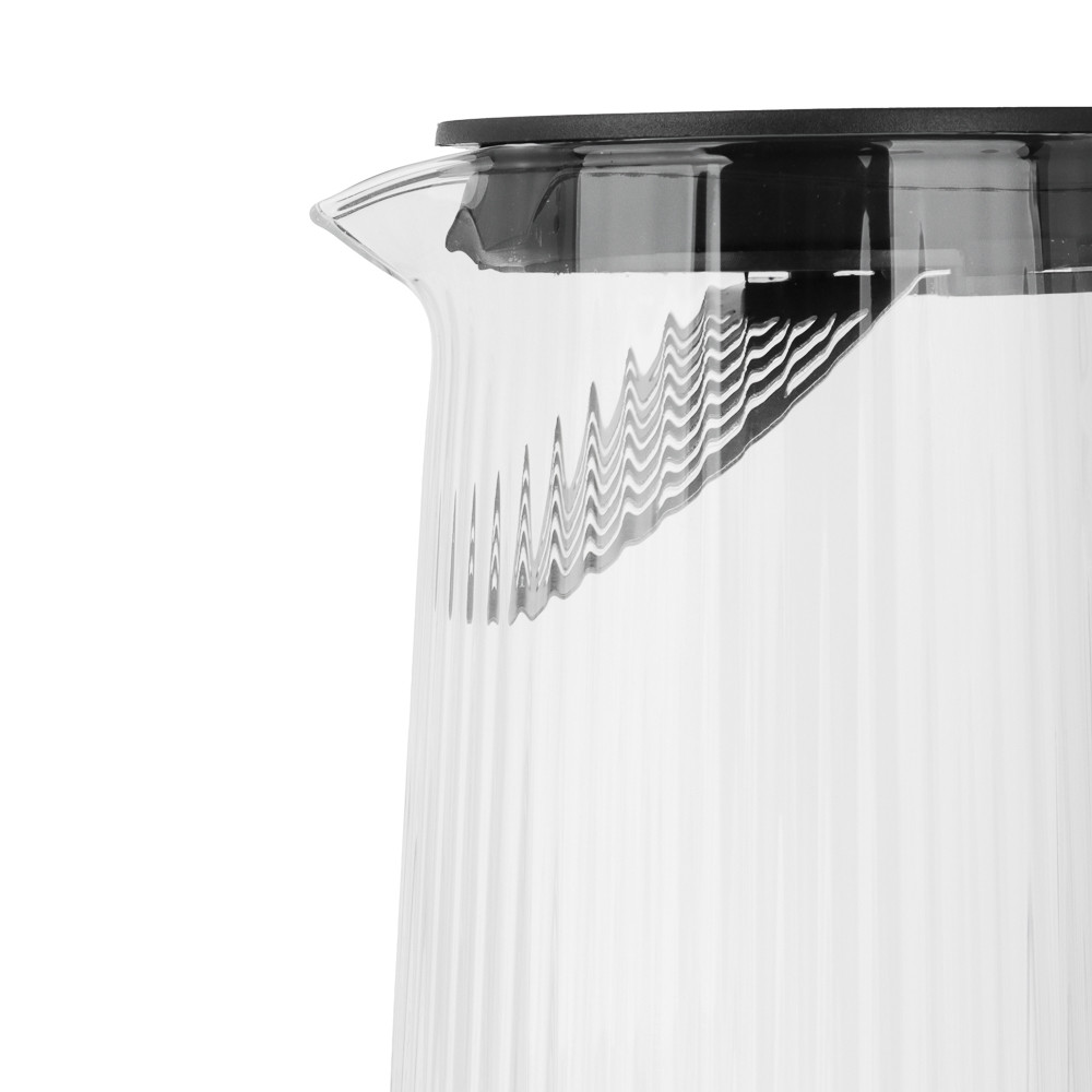 Кувшин с крышкой тм MILLIMI Симпл, 1500мл, стекло, рифленый - #2