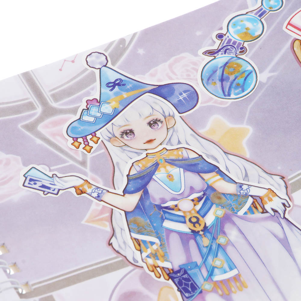 Раскраска детская "Анимэ" с наклейками и сухими красками 19стр, 19х19см, бумага, 4 дизайна - #9