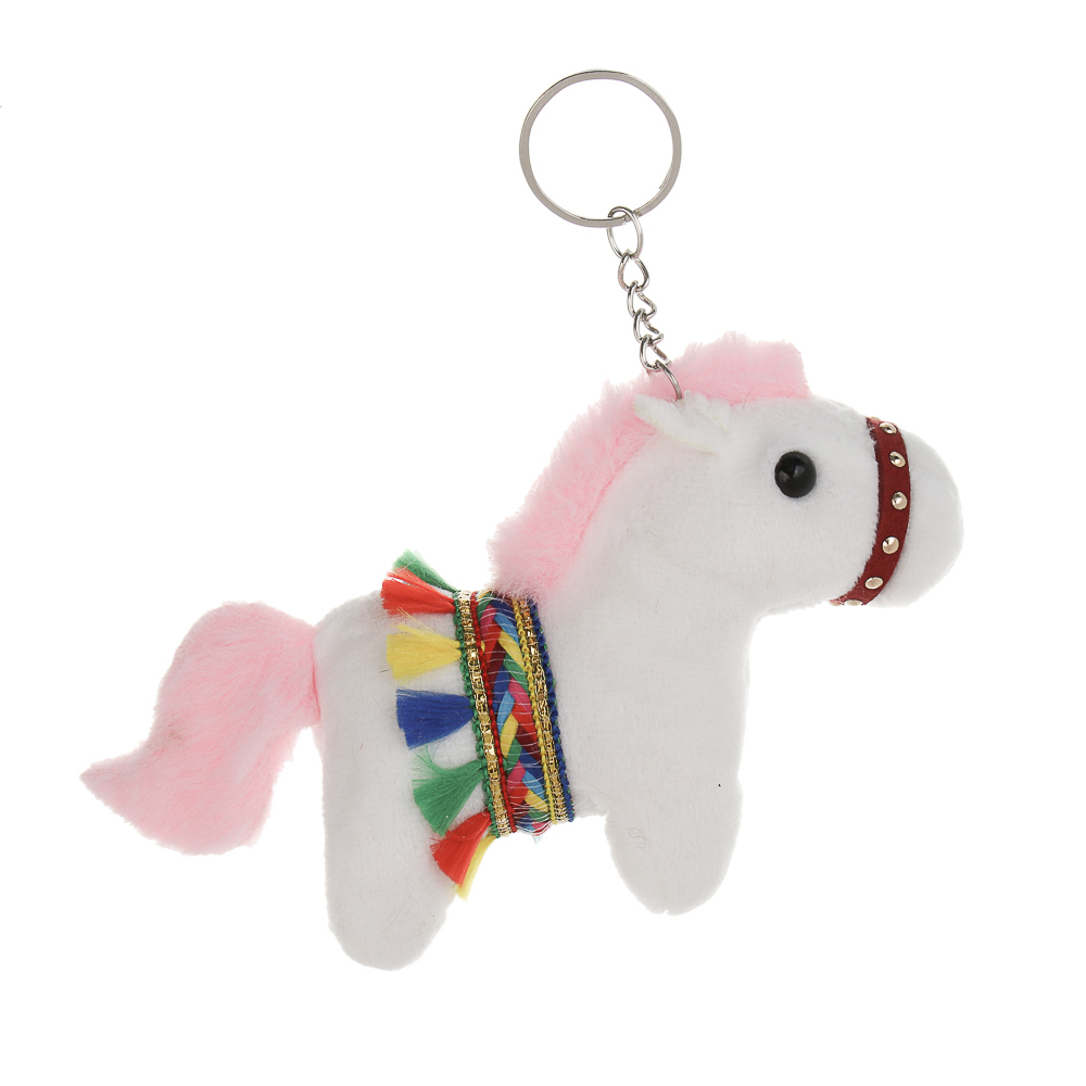 СНОУ БУМ Сувенир мягкий в виде лошадки в попоне 10x11x5 см, полиэстер, 3 дизайна - #6