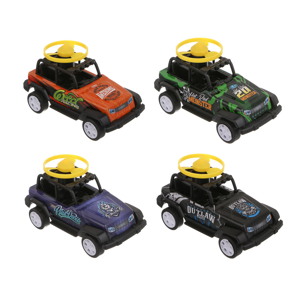 ИГРОЛЕНД Внедорожник инерционный с волчками, металл, 15х11,1х9 см, 4 дизайна - #2